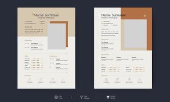 plantilla de carta de presentación y currículum moderno y limpio. plantilla vectorial para aplicaciones de trabajo empresarial, plantillas cv. membrete de currículum profesional, conjunto de vectores de perfil de descripción personal