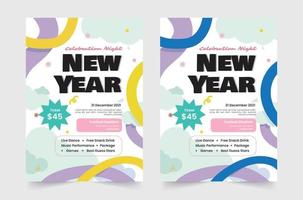 Happy new year 2022 Social Media Post. Set of Flyer, poster, banner, brochure design templates for Happy new year 2022. Vector illustration. Winter holiday Perfect for invitation, card.
