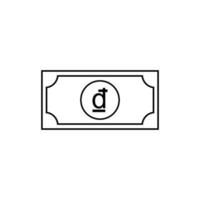 símbolo de icono de moneda vietnam, vnd, papel de dinero dong. ilustración vectorial vector