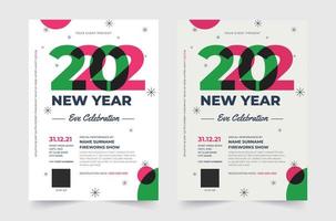 feliz año nuevo 2022 publicación en redes sociales. conjunto de volantes, carteles, pancartas, plantillas de diseño de folletos para feliz año nuevo 2022. ilustración vectorial. vacaciones de invierno perfectas para invitación, tarjeta. vector