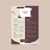 Professional CV resume template design. vector minimalist