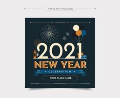 Happy new year 2022 Social Media Post. Set of Flyer, poster, banner, brochure design templates for Happy new year 2022. Vector illustration. Winter holiday Perfect for invitation, card.