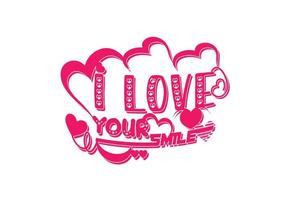 I love your smile t shirt , sticker and logo design template vector