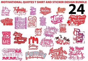Motivational quotes t shirt and sticker design template bundle vector