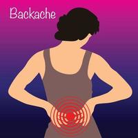 ilustración de vector de icono de dolor de espalda.