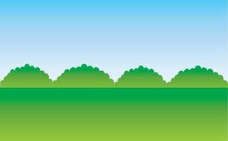 paisaje de naturaleza verde y cielo azul.campo y prado.colinas y hierba.parque o al aire libre.campos de golf.fondo de verano.jardín o césped.paisaje de granja y campo.ilustración vectorial de dibujos animados.papel tapiz. vector
