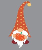 Fall Gnome with Pumpkin 1 vector