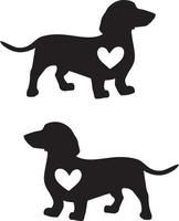 Dachshund Heart 2 vector