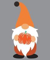 Fall Gnome with Pumpkin 4 vector