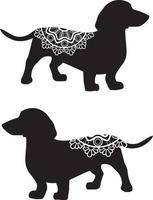 archivo de mandala dachshund vector