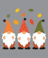 gnomos de otoño 5 vector