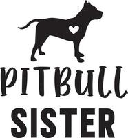 Pitbull Sister Dog File vector