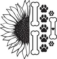 pata de perro girasol 1 vector