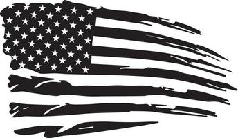 bandera americana angustiada 02 vector