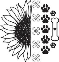 Sunflower Dog Paw 2 vector