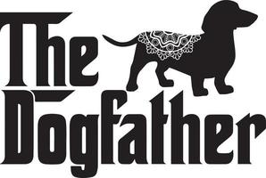 The Dogfather Dachshund vector