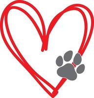 Heart Dog Paw vector