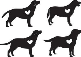 corazón de perro labrador vector