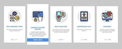 Password Protection Onboarding Icons Set Vector