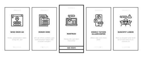 Password Protection Onboarding Icons Set Vector