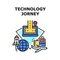 tecnología jorney icono vector ilustración