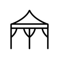 tent icon vector. Isolated contour symbol illustration vector