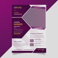 Modern Real estate flyer design with 3D gradient color shapes. vector