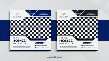 Real estate social media post minimal design with minimal shapes and color. vector