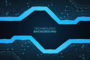 Modern technology Background with Cyan color circuits, dark cyan color shapes, Glow and lights on a dark background