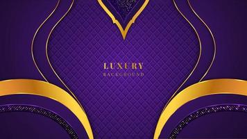 Luxury Background with violet and golden shapes glitters lights patterns and shadow on a beautiful violet background vector