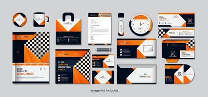 Stationary design set with yellow, orange and black gradient color shapes vector