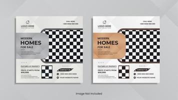 Home for sale social media post design with minimal geometric shapes. vector