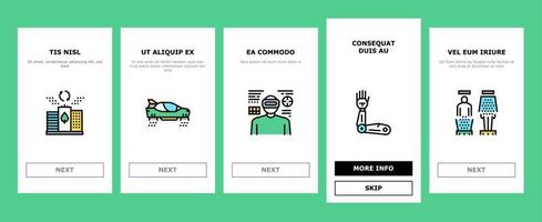 Future Life Devices Onboarding Icons Set Vector