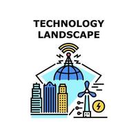 Technology landscape icon vector illustration