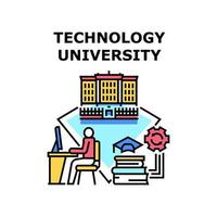 ilustración de vector de icono de universidad de tecnología