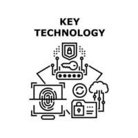 Ilustración de vector de icono de tecnología clave