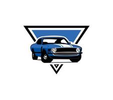 Muscle car silhouette logo vector isolated. Emblem badge concept