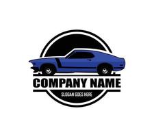 Muscle car logo - vector illustration, emblem design on white background