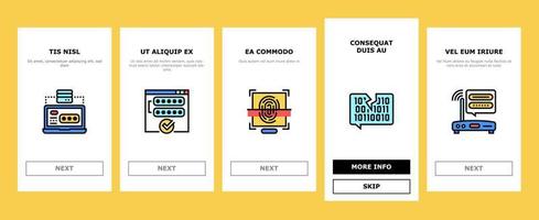 Password Protection Onboarding Icons Set Vector