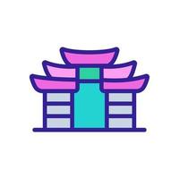 chinese temple icon vector outline illustration