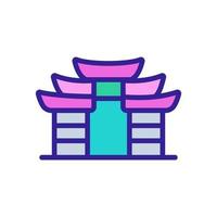 chinese temple icon vector outline illustration