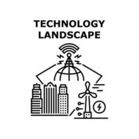 Technology landscape icon vector illustration