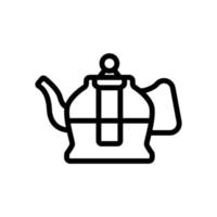 kitchen tea maker with press icon vector outline illustration