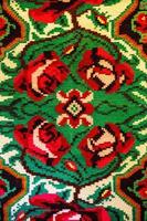 Romanian folk seamless pattern ornaments. Romanian traditional embroidery. Ethnic texture design. Traditional carpet design. Carpet ornaments. Rustic carpet design photo