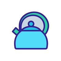 teapot with protective round handle icon vector outline illustration