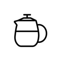 ilustración de contorno de vector de icono de hervidor de derrame de té