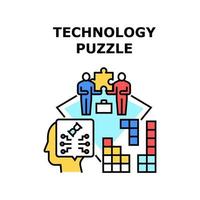 Technology Puzzle Vector Concept Illustration