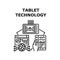 ilustración de vector de icono de tecnología de tableta