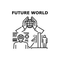ilustración de vector de icono de mundo futuro