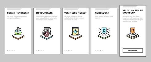 Fabrics Properties Onboarding Icons Set Vector